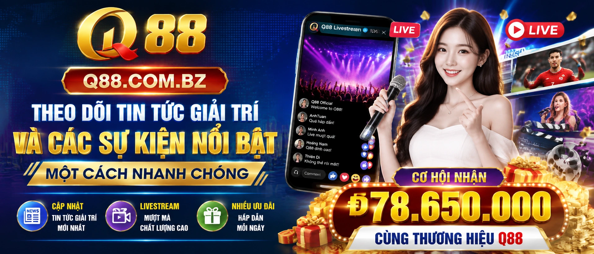 Trải nghiệm casino live trên q88.com.bz
