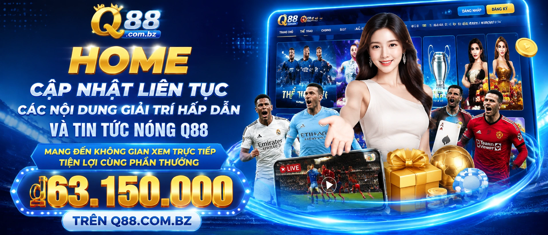 Giao diện di động q88.com.bz tối ưu cho Android và iOS