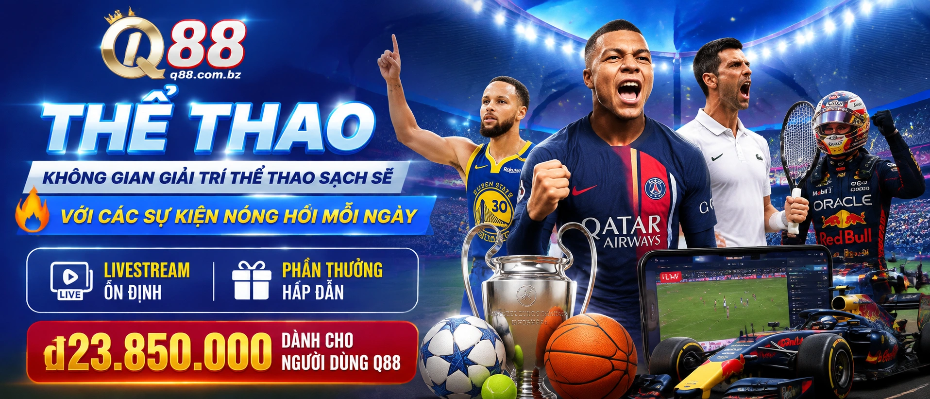 Giao diện thể thao mobile trên q88.com.bz